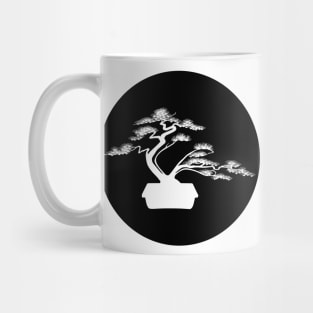 Bonsai tree in black circle Mug